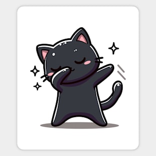 Dabbing Black Cat Magnet